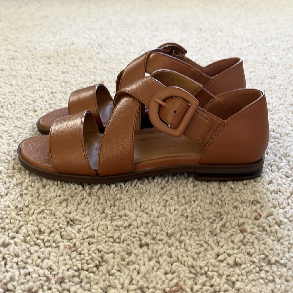 Vionic Brown Leather Sandals - Picture 2 of 4